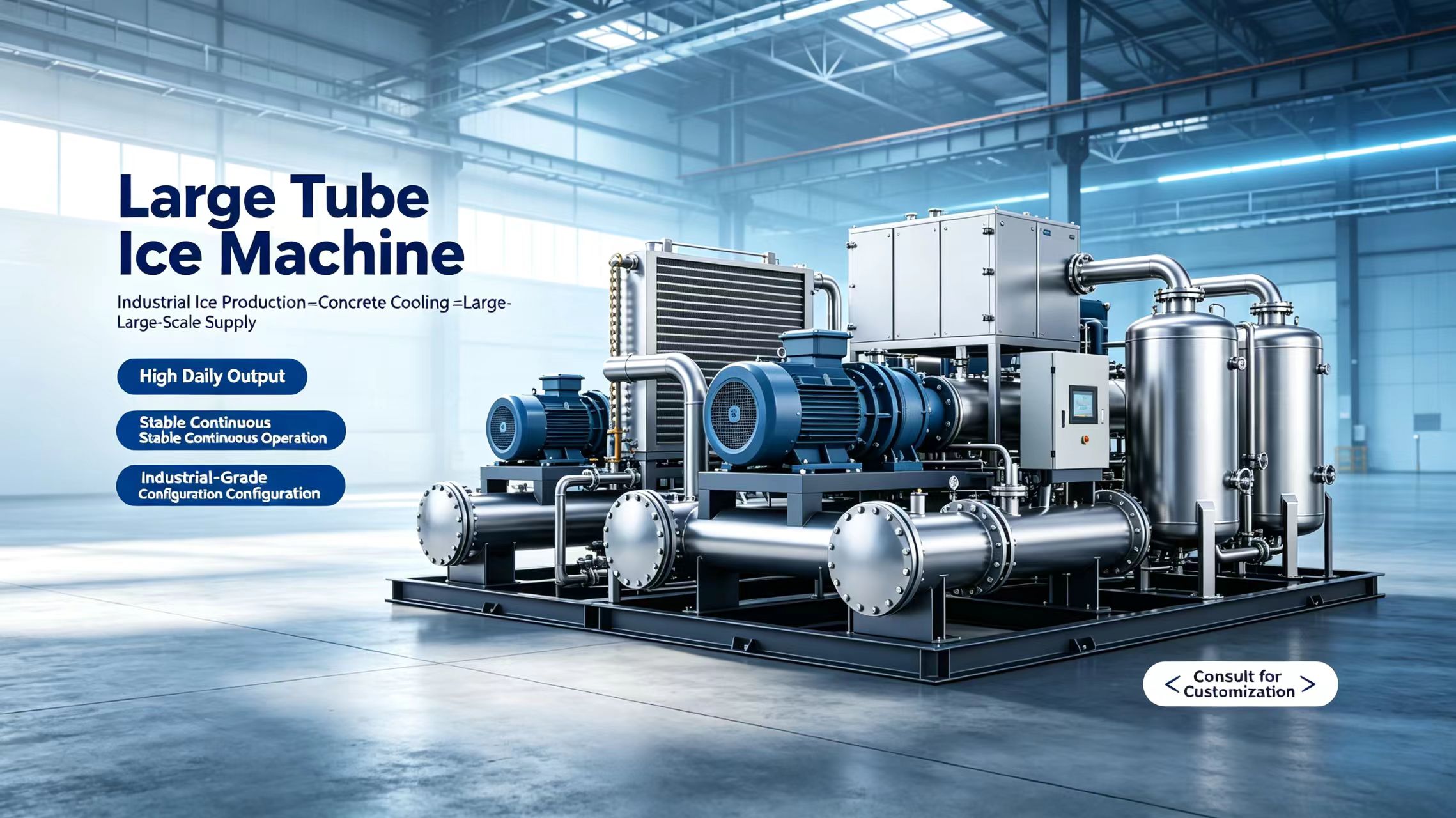Large Capacity Tube Ice Machine | 30–100 Tons Per Day
